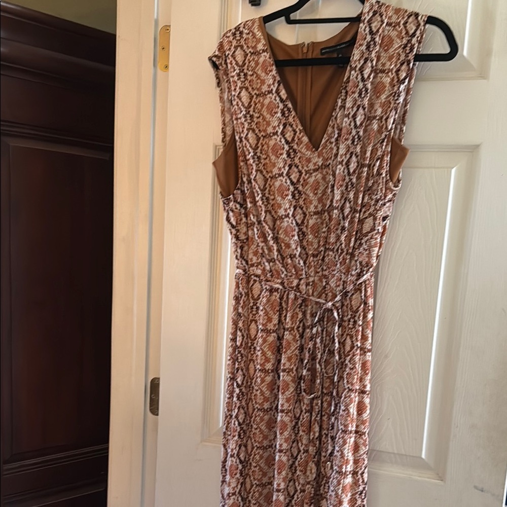 White House Black Market Brown Tan Sleeveless Jumpsuit